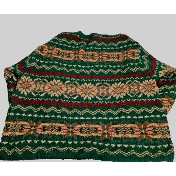 Vintage 90’s Jos. J. Oliver 100% Wool Sweater Sz Large Green Striped READ - Picture 3 of 7